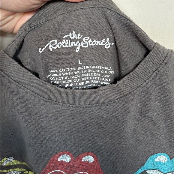 The Rolling Stones Tongue Graphic Tee Shirt Gray Size L Band Tee - Picture 2 of 4